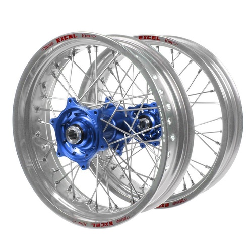 Husqvarna SM Pro Blue Hubs / Excel Silver Rims Dirt Track Wheel Set