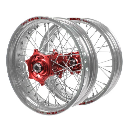 Gas Gas SM Pro Red Hubs / Excel Silver Rims Dirt Track Wheel Set