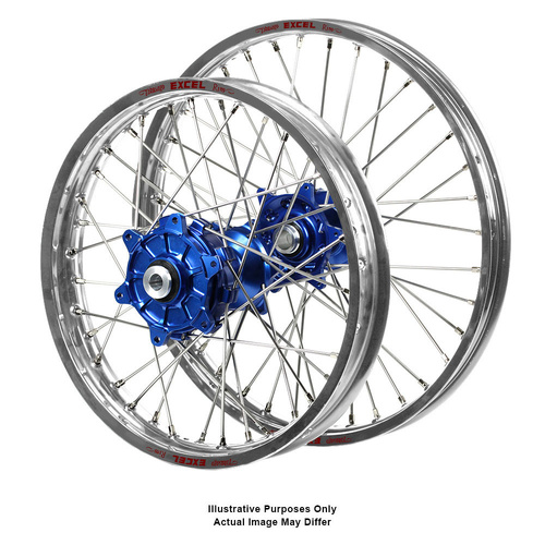 BMW F800 Adventure SM Pro Blue Hubs / Excel Silver Rims Wheel Set