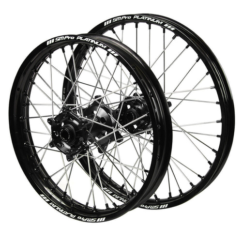 Husaberg SM Pro Black Hubs / SM Pro Platinum Black Rims / Black Nipples Wheel Set