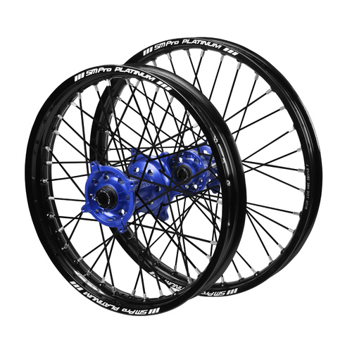 Husqvarna SM Pro Blue Hubs / SM Pro Platinum Junior Black Rims / Black Spokes Wheel Set