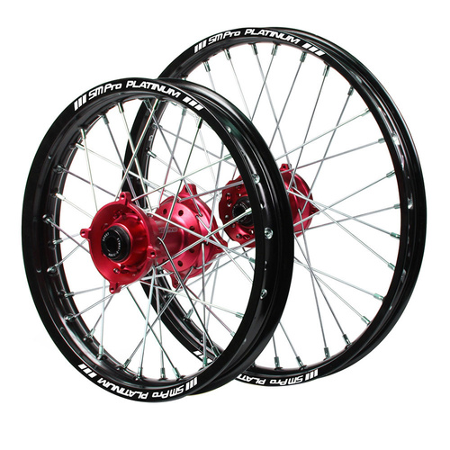 Husqvarna SM Pro Red Hubs / SM Pro Platinum Junior Black Rims Wheel Set
