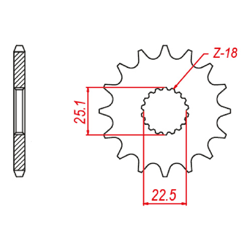 MTX 1185 Steel Front Sprocket #520 (17T) (10-1185-17)