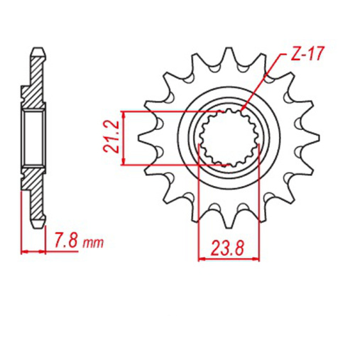 MTX 1344 Hornet Lightweight Steel Front Sprocket #520 (13T) (10B-1344-13)