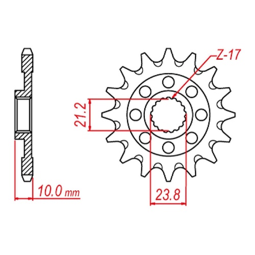 MTX 1443 Hornet Lightweight Steel Front Sprocket #520 (13T) (10B-443-13)