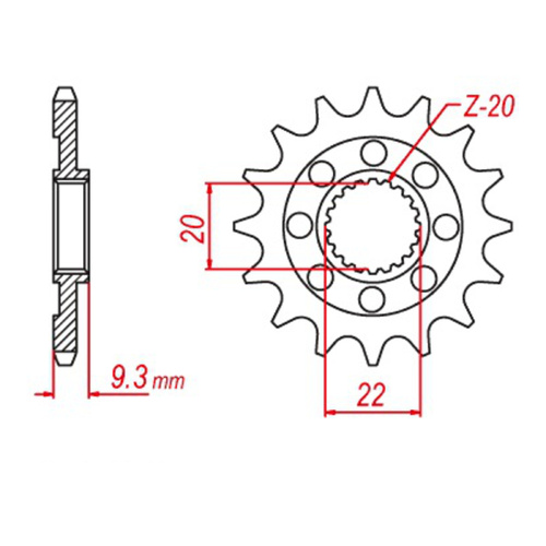 MTX 1446 Hornet Lightweight Steel Front Sprocket #520 (13T) (10B-035-13)