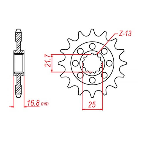 MTX 1373 Steel Front Sprocket #520 (17T) (10-MGS-17)