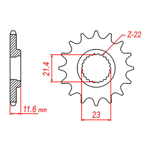 MTX 583 Steel Front Sprocket #520 (15T) (10-4GY-15)