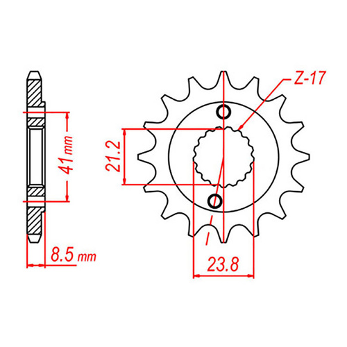 MTX 1322 Steel Front Sprocket #520 (15T) (10-587-15)