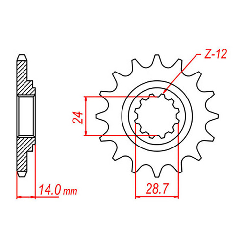 MTX 1529 Steel Front Sprocket #530 (17T) (10-283-17)