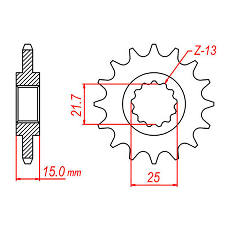 MTX 1182 Steel Front Sprocket #525 (14T) (10-TR3-14)