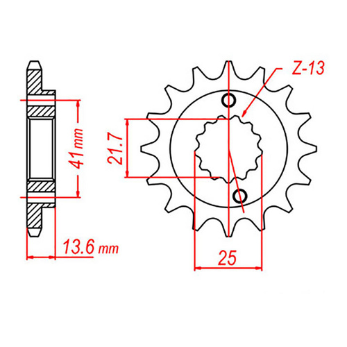 MTX 1307 Steel Front Sprocket #520 (15T) (10-MBN-15)