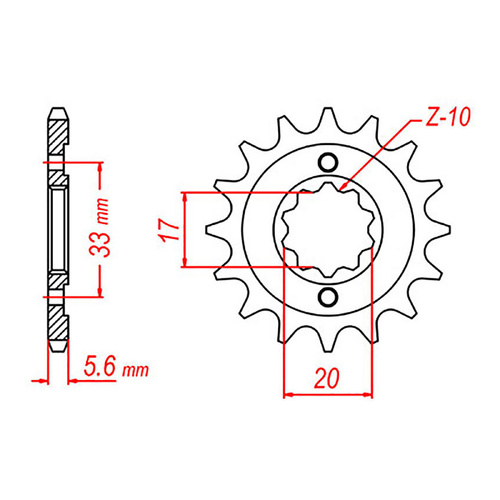 MTX 430 Steel Front Sprocket #520 (14T) (10-113-14)
