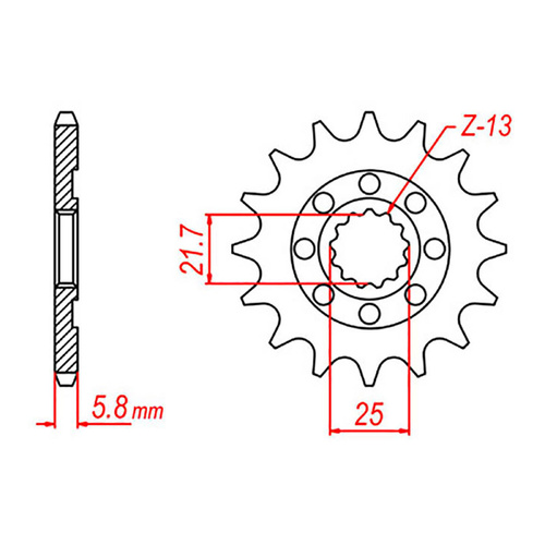 MTX 1565 Steel Front Sprocket #520 (14T) (10-017-14)