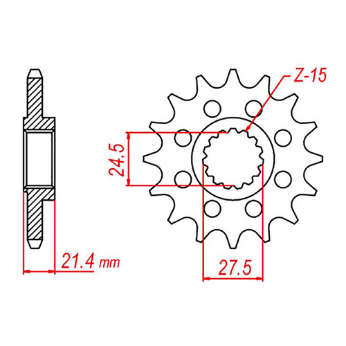 MTX 37600 Steel Front Sprocket #525 (16T)