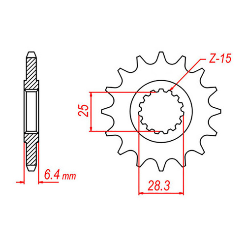 MTX 1592 Steel Front Sprocket #520 (15T) (10-592-15)