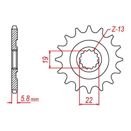 MTX 825 Steel Front Sprocket #520 (14T) (10-HQ7-14)