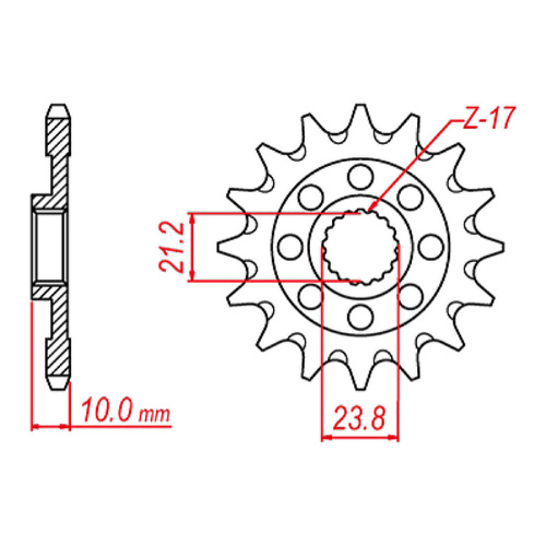 MTX 1443 Steel Front Sprocket #520 (14T) (10-28H-14)
