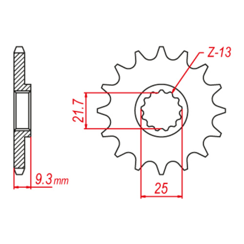 MTX 1539 Steel Front Sprocket #520 (13T) (10-539-13)
