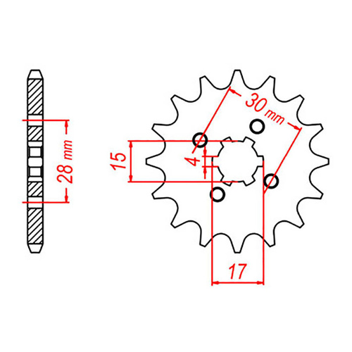 MTX 253 Steel Front Sprocket #420 (15T) (10-116-15)