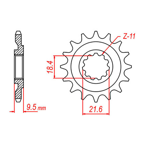 MTX 285 Steel Front Sprocket #520 (15T) (10-ML3-15)