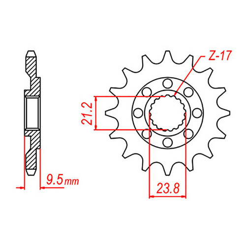 MTX 284 Steel Front Sprocket #520 (15T) (10-ML4-15)