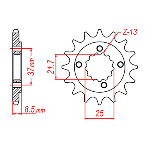 MTX 1309 Steel Front Sprocket #520 (14T) (10-103-14)