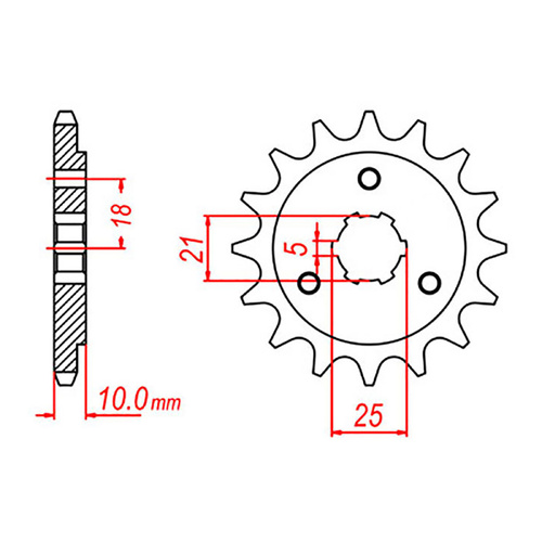 MTX 438 Steel Front Sprocket #520 (15T) (10-44B-15)