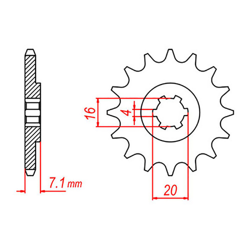 MTX 422 Steel Front Sprocket #520 (10T)