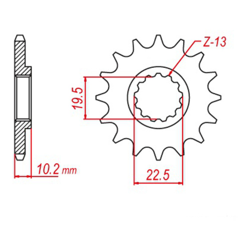 MTX 432 Hornet Lightweight Steel Front Sprocket #520 (14T) (10B-143-14)