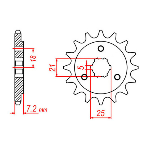 MTX 437 Steel Front Sprocket #520 (15T) (10-14A-15)
