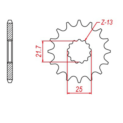 MTX 436/565 Steel Front Sprocket #520 (17T) (10-167-17)