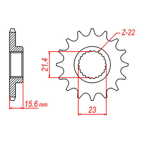 MTX 577 Steel Front Sprocket #520 (16T) (10-2NX-16)