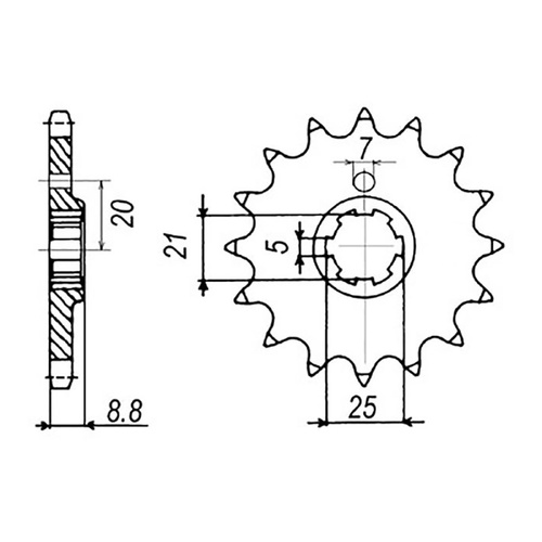 MTX 507 Steel Front Sprocket #520 (14T) (10-HQ3-14)