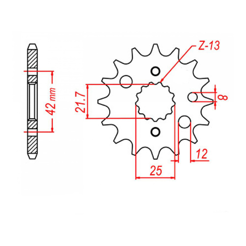 MTX 519 Steel Front Sprocket #530 (17T) (10-169-17)