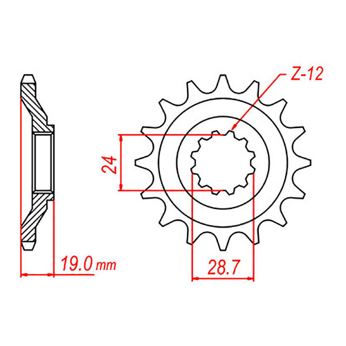MTX 527 Steel Front Sprocket #530 (530 Conversion) (17T) (10-527-17)
