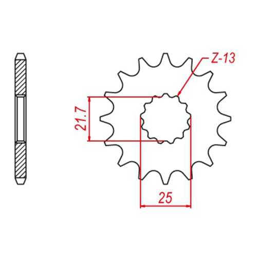 MTX 436 Hornet Lightweight Steel Front Sprocket #520 (14T) (10B-167-14)