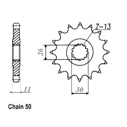 MTX 1579 Hornet Lightweight Steel Front Sprocket #520 (520 Conversion) (17T)