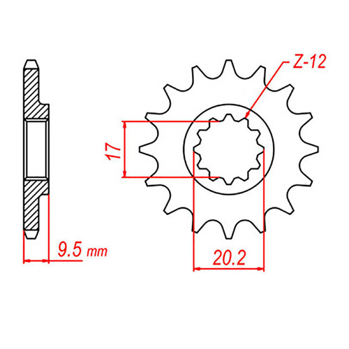 MTX 1906 Steel Front Sprocket #420 (15T) (10-KT4-15)