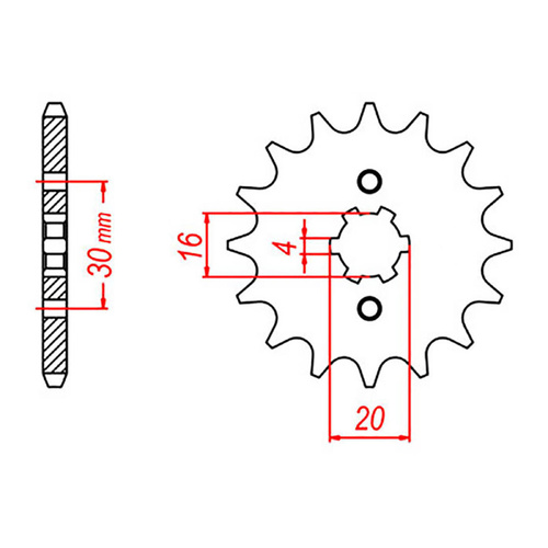 MTX 548 Steel Front Sprocket #428 (14T) (10-132-14)