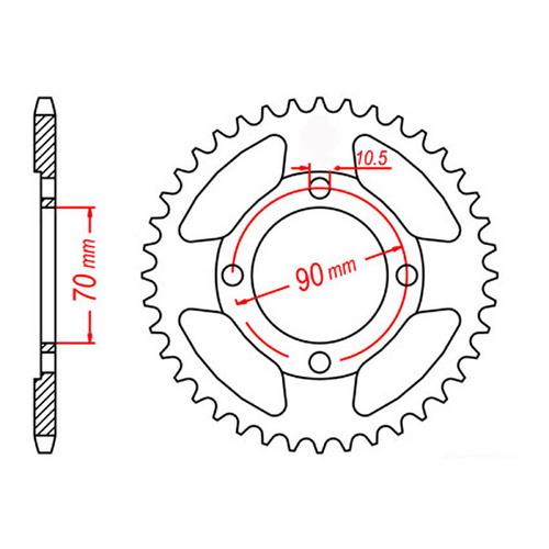 MTX 264 Steel Rear Sprocket #428 (45T) (11-Y2P-45)