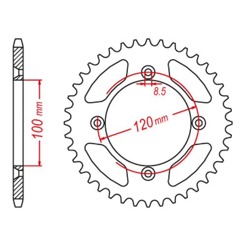 MTX 1798 Steel Rear Sprocket #420 (48T) (11-02B-48)