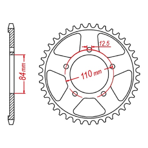 MTX 1225 Steel Rear Sprocket #520 (40T) (11-1225-40)