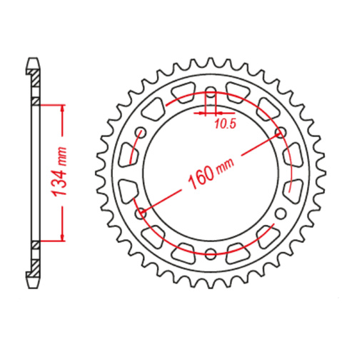 MTX 1317 Steel Rear Sprocket #525 (40T) (11-1317-40)
