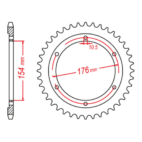 MTX 1346 Steel Rear Sprocket #525 (43T) (11-1346-43)