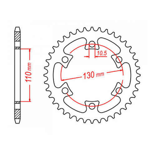 MTX 1421 Steel Rear Sprocket #530 (40T) (11-421-40)