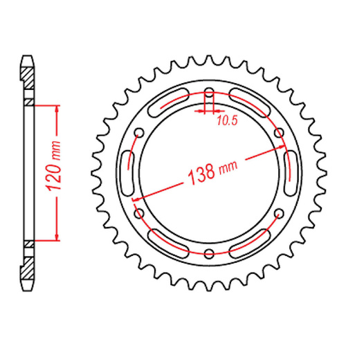 MTX 1220 Steel Rear Sprocket #520 (40T) (11-KYJ-40)
