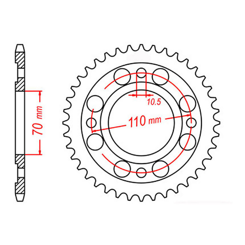 MTX 246 Steel Rear Sprocket #530 (41T) (11-413-41)