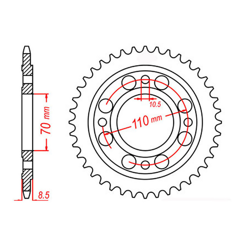 MTX 247 Steel Rear Sprocket #520 (41T) (11-443-41)