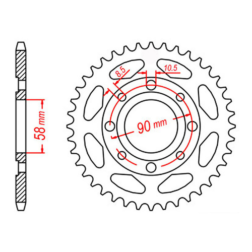 MTX 269 Steel Rear Sprocket #428 (43T) (11-437-43)